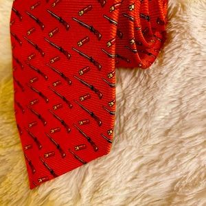 Men’s Orange Shot Gun & Shells Themed Hunting Tie
